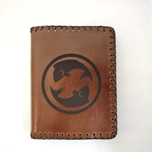 Cartera billetero de piel marrón tabaco