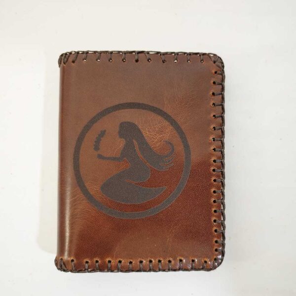 Cartera billetero de piel marrón tabaco