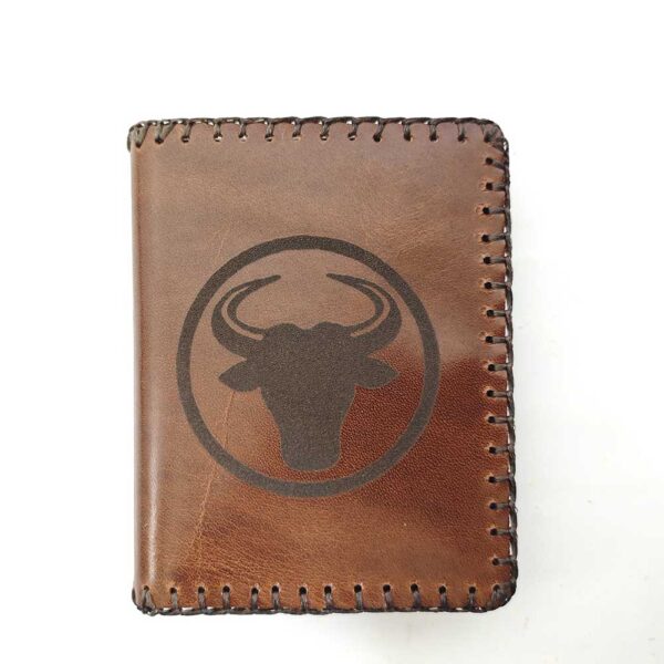 Cartera billetero de piel marrón tabaco