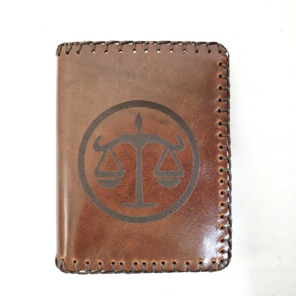 Cartera billetero de piel marrón tabaco