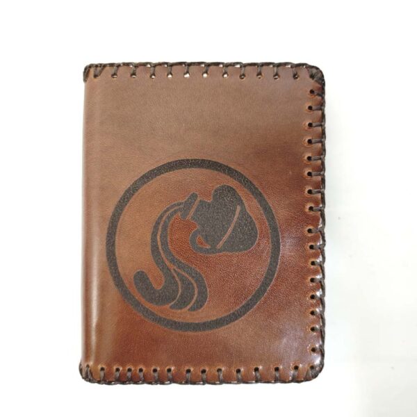 Cartera billetero de piel marrón tabaco