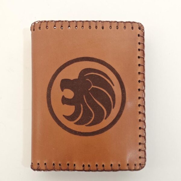 Cartera billetero de piel camel