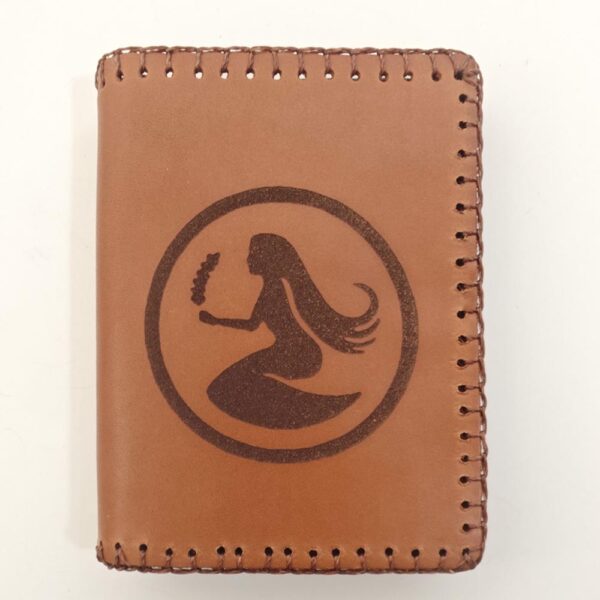 Cartera billetero de piel camel