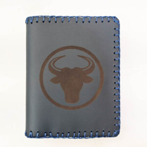 Cartera billetero de piel azul tauro