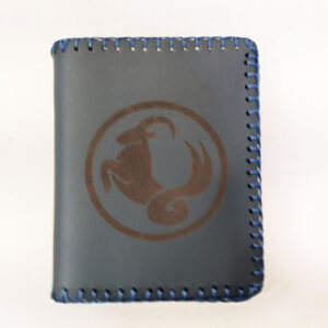Cartera billetero de piel azul capricornio