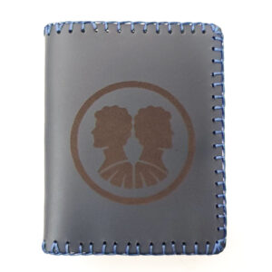 Cartera billetero de piel azul géminis