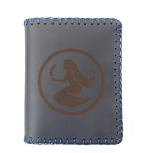Cartera billetero de piel azul virgo