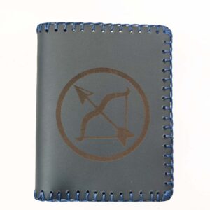 Cartera billetero de piel azul sagitario