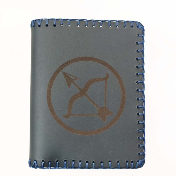 Cartera billetero de piel azul sagitario