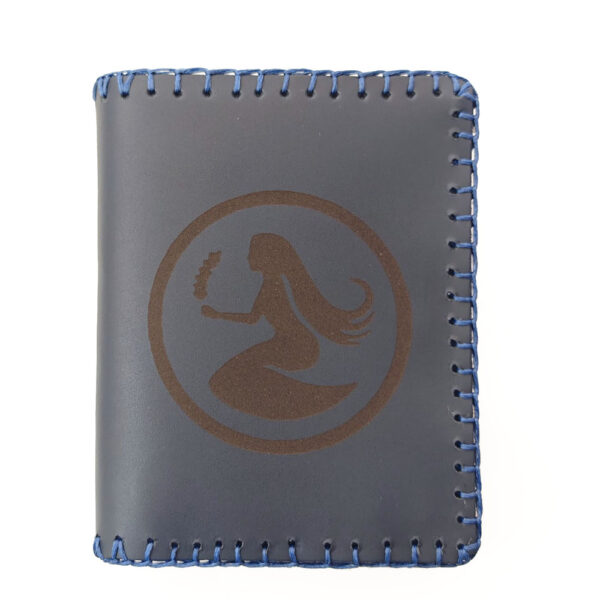 Cartera billetero de piel azul virgo