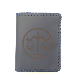 Cartera billetero de piel azul libra