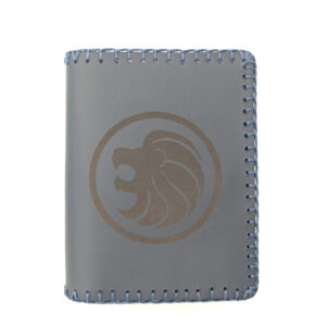 Cartera billetero de piel azul leo