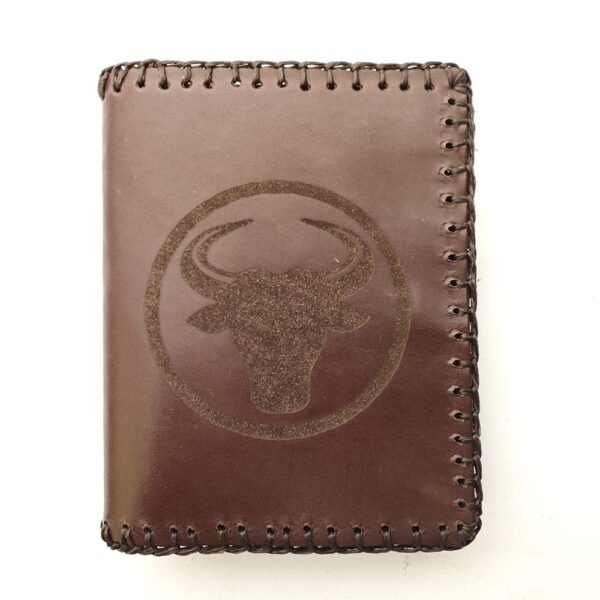 Cartera billetero de piel marrón
