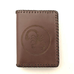 Cartera billetero de piel marrón