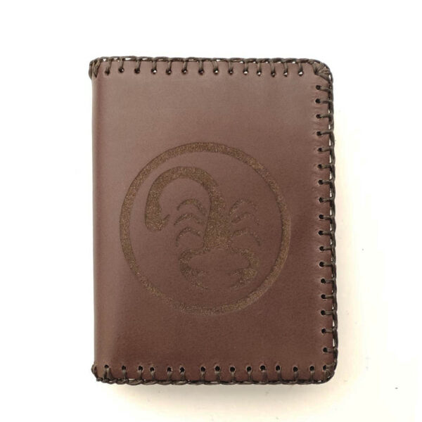 Cartera billetero de piel marrón