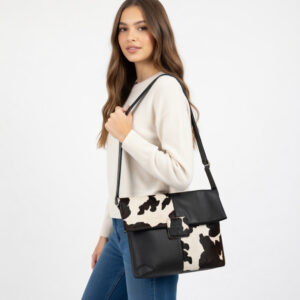 Bolso bandolera negro vaca