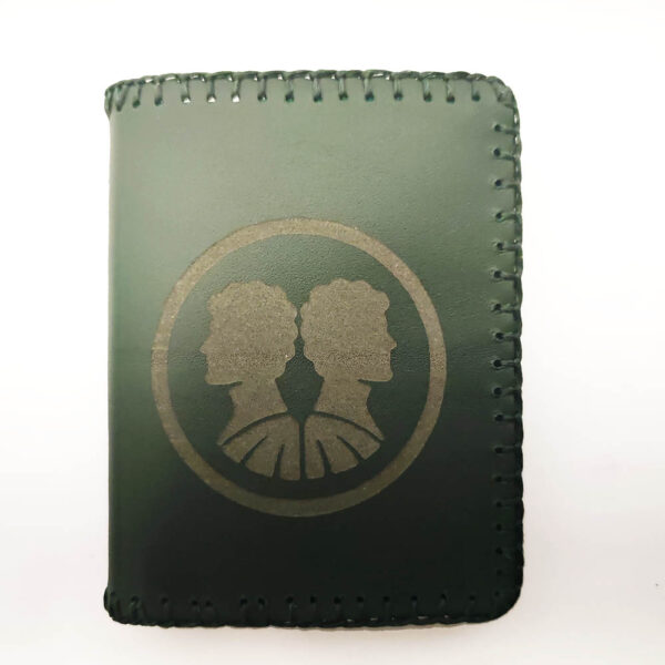 Cartera billetero de piel verde