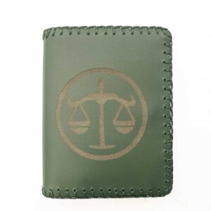 Cartera billetero de piel verde