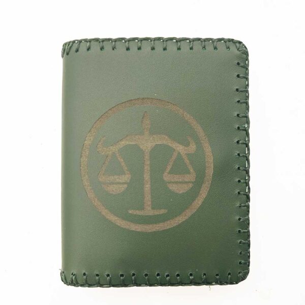 Cartera billetero de piel verde