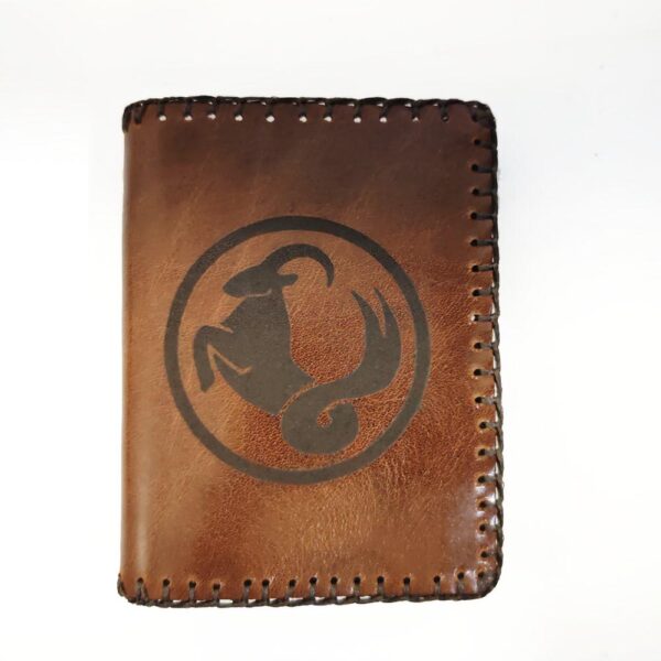 Cartera billetero de piel marrón tabaco