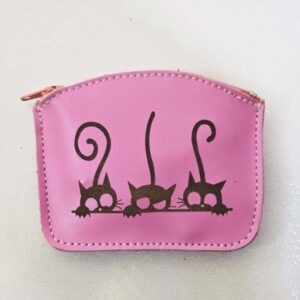 Monedero de piel rosa