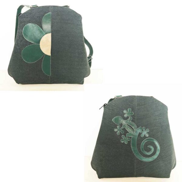 Tienda online de artículos hechos a mano en cuero y piel. Artesanos del cuero. Mochila de piel verde botella Sin titulo 1 Mochila de piel verde botella